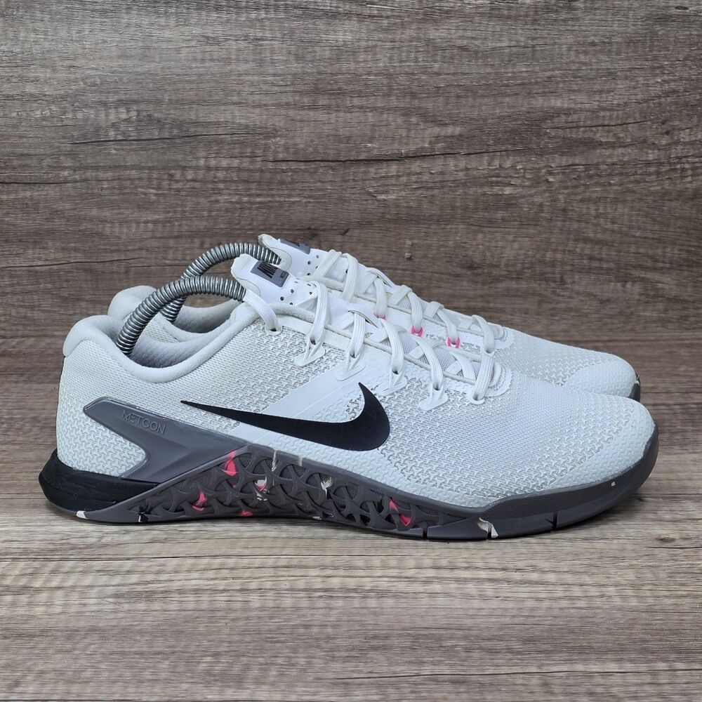 Nike Metcon 4 Women's Size 11 White Gunsmoke Pink Gym Training Shoes 924593-105